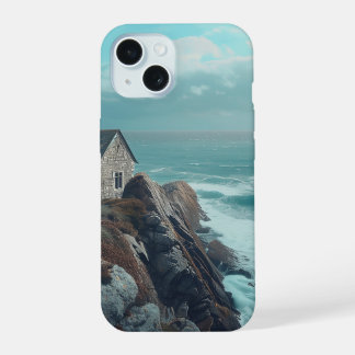 Mediaeval Cottage on a Cliff iPhone 15 Case