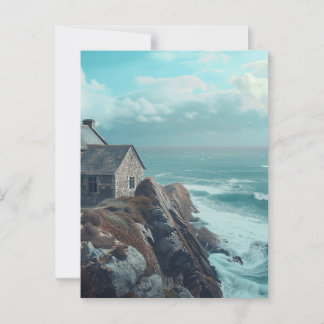 Mediaeval Cottage on a Cliff Postcard