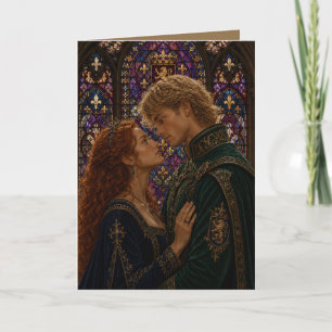 Mediaeval couple anniversary valentine card
