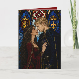 Mediaeval couple anniversary valentine card