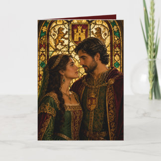 mediaeval couple anniversary valentine card