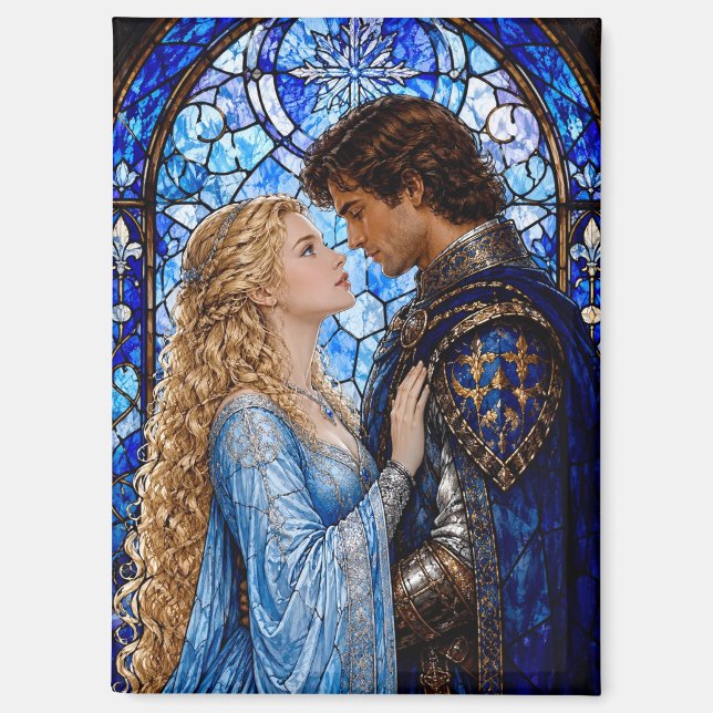 Mediaeval couple gazing magnet (Front)