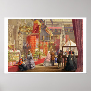 Mediaeval Court, designed by Pugin, plate 40 from Poster