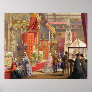 Mediaeval Court, designed by Pugin, plate 40 from Poster