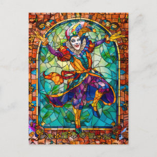 Mediaeval Court Jester Clown Postcard