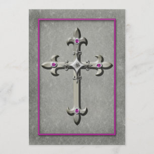 Mediaeval Cross Monogram Wedding Invitation