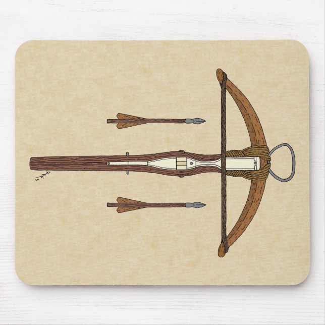 Mediaeval Crossbow with Bolts Mouse Pad (Front)