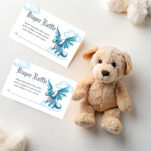 Mediaeval cute dragon baby shower diaper raffle enclosure card