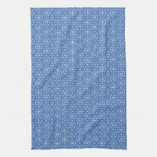 Mediaeval Damask Diamonds, cobalt blue Tea Towel