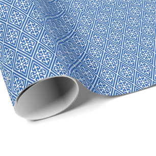 Mediaeval Damask Diamonds, cobalt blue Wrapping Paper