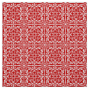 Mediaeval Damask Fleur-de-lis, red and white Fabric