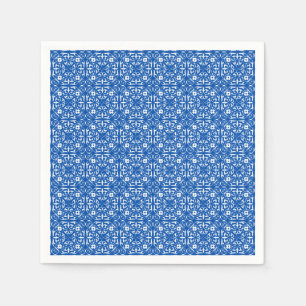 Mediaeval Damask pattern, cobalt blue Napkin