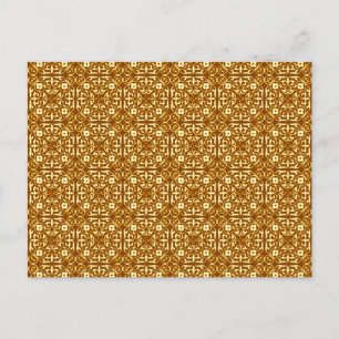 Mediaeval Damask pattern, copper and cream Postcard