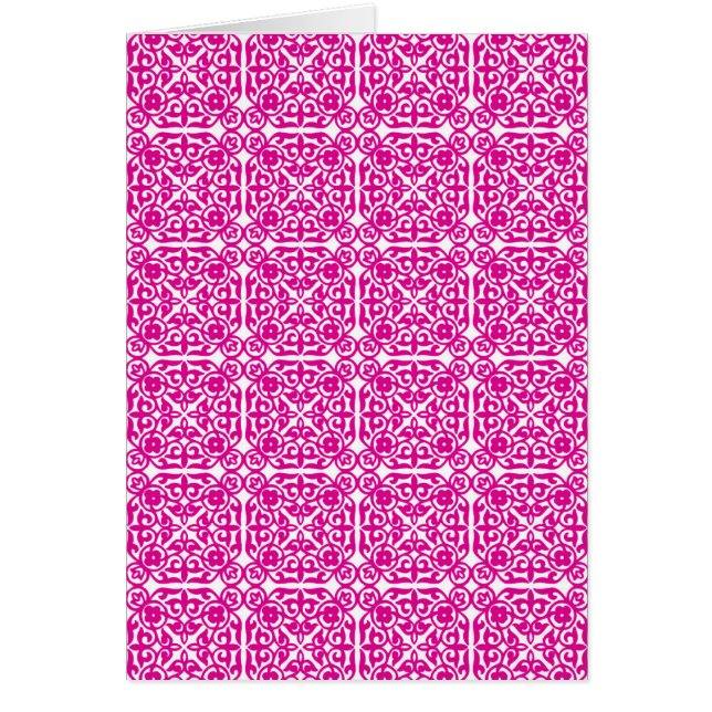 Mediaeval Damask pattern, magenta and white (Front)