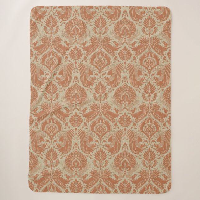 Mediaeval Damask Sherpa Blanket (Front)