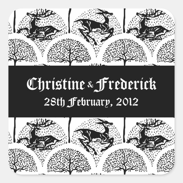 Mediaeval Deer and Trees, souvenir stickers (Front)