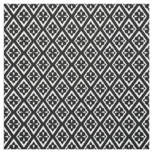 Mediaeval diamonds - black and white fabric