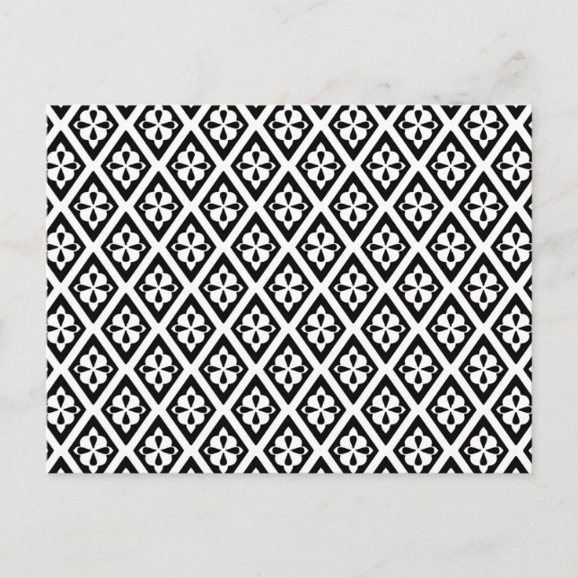 Mediaeval diamonds - black and white postcard (Front)
