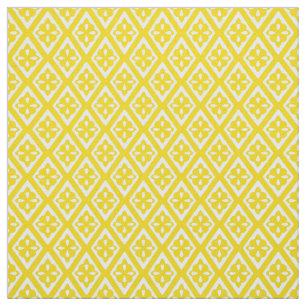 Mediaeval diamonds - mustard gold and white fabric