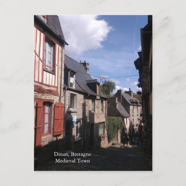Mediaeval Dinan Village Street Bretagne France Postcard (Front)