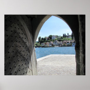 Mediaeval door to the river poster