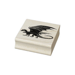 mediaeval dragon art stamp