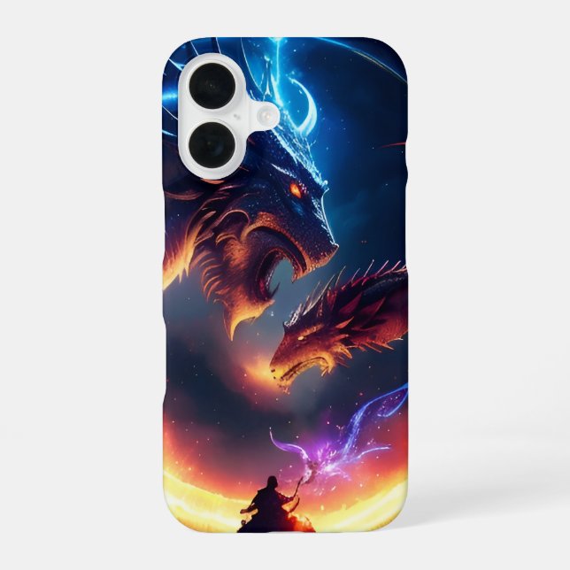 Mediaeval Dragon Battle iPhone 16 Case (Back)
