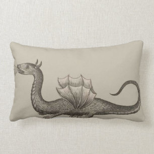 Mediaeval Dragon Breathing Fire Lumbar Pillow