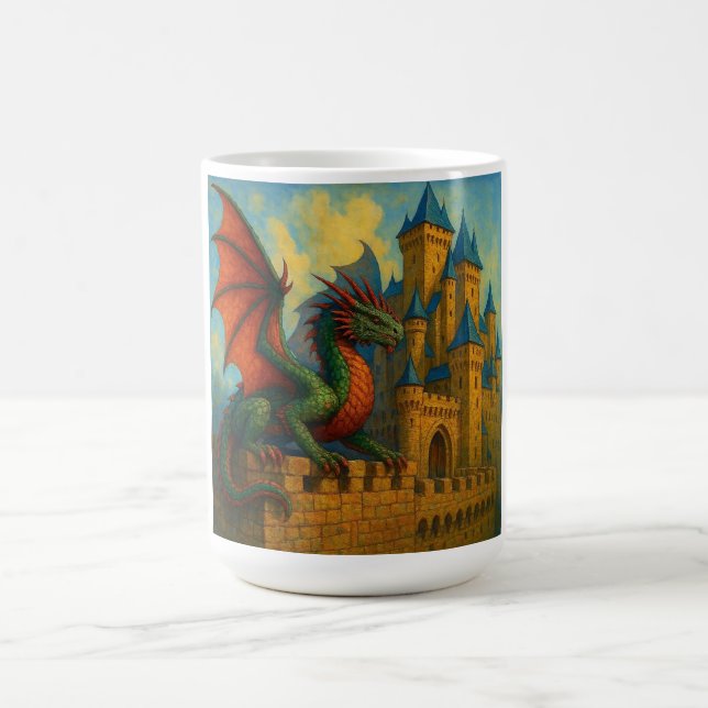 Mediaeval Dragon Castle Protector Coffee Mug (Center)