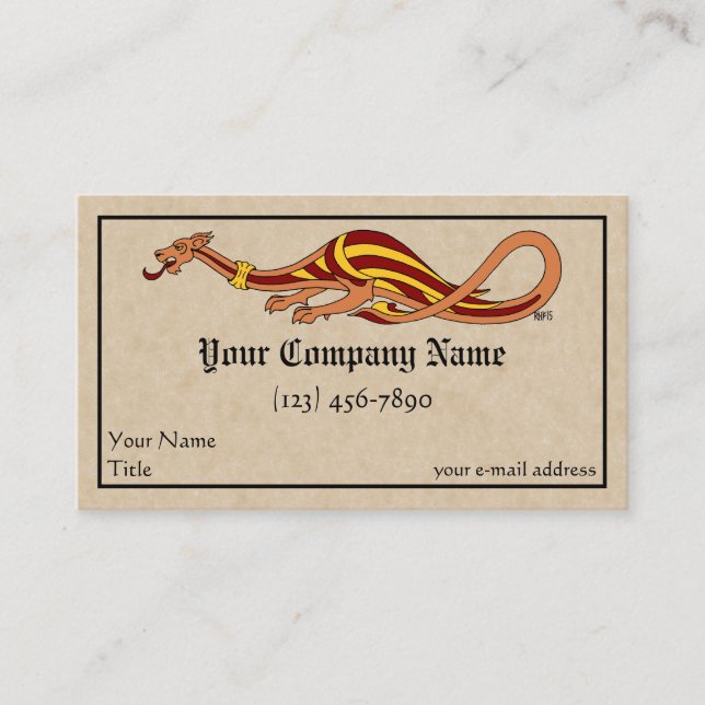Mediaeval Dragon Design 2015 Business Card (Front)