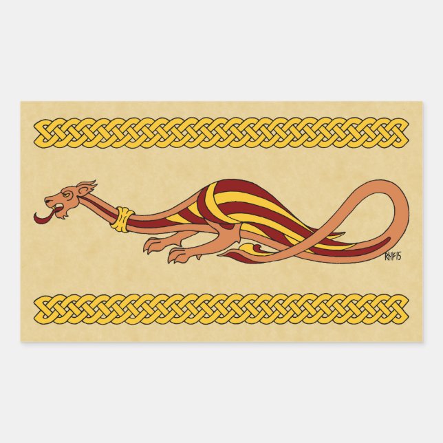 Mediaeval Dragon Design 2015 Rectangular Sticker (Front)