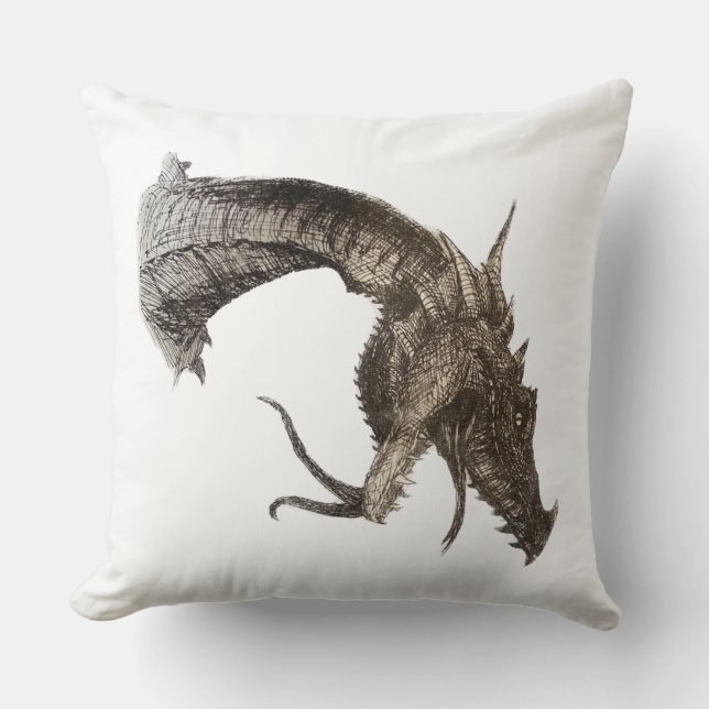 Mediaeval Dragon Head Cushion (Front)