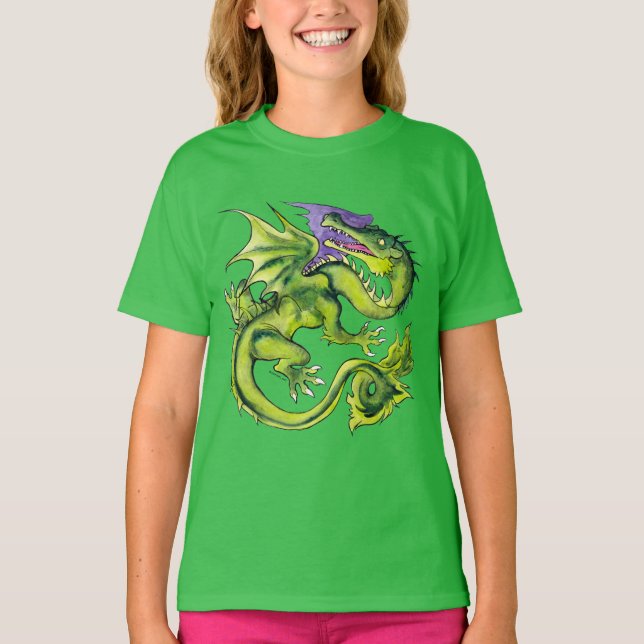 Mediaeval Dragon Sap Green T-Shirt (Front)