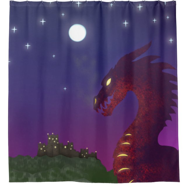 Mediaeval Dragon Shower Curtain (Front)
