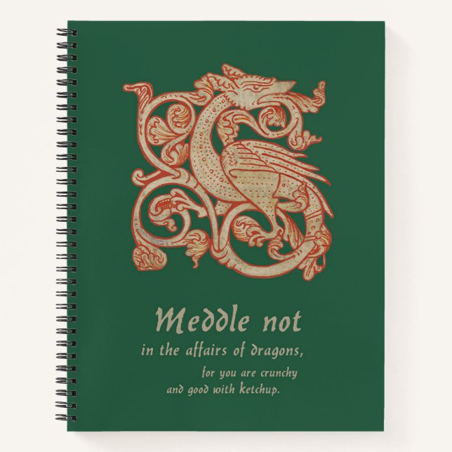 Mediaeval Dragon Spiral Notebook (Front)