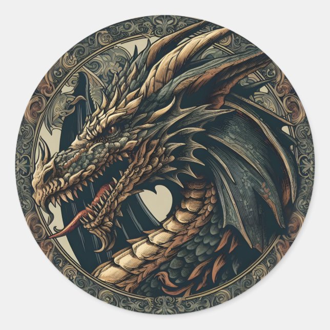 Mediaeval Dragon Sticker (Front)