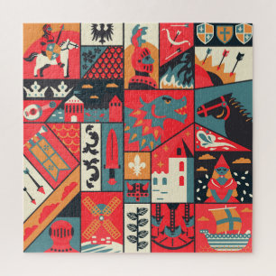 Mediaeval Elegance: Seamless Pattern Design Jigsaw Puzzle