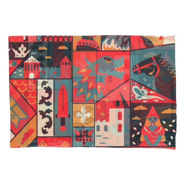 Mediaeval Elegance: Seamless Pattern Design Pillowcase (Front)