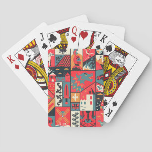Mediaeval Elegance: Seamless Pattern Design Playing Cards