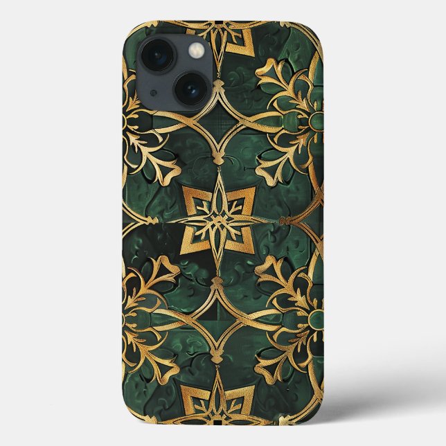Mediaeval Elegant Green Two-Sided  Case-Mate iPhone Case (Back)