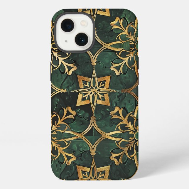 Mediaeval Elegant Green Two-Sided  iPhone Case (Back)