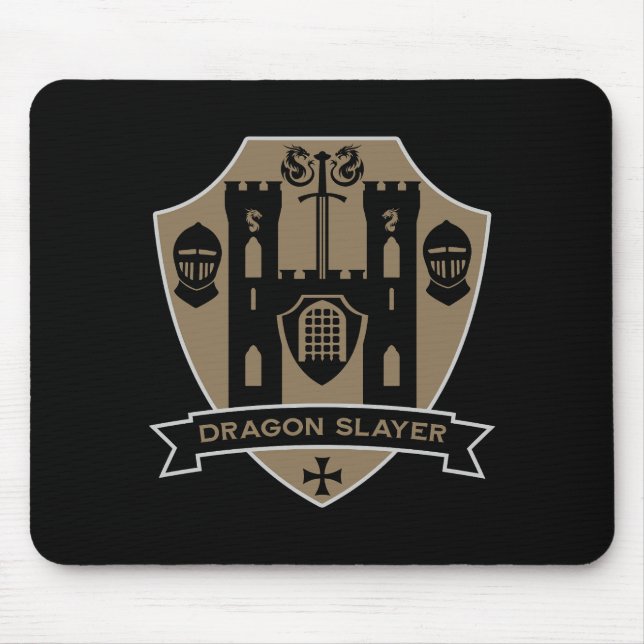 Mediaeval English Knight Dragon Mouse Pad (Front)