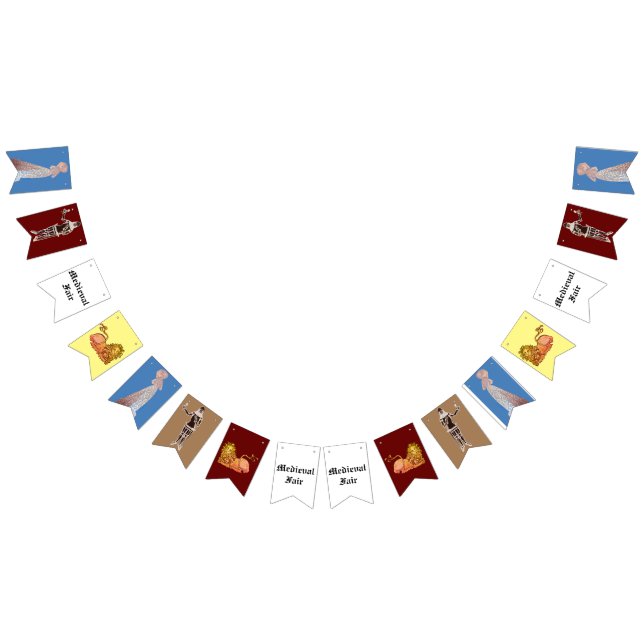 Mediaeval Fair Knights and Ladies Bunting Flags (All)