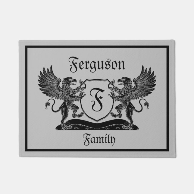Mediaeval Family Crest Door Mat (Front)