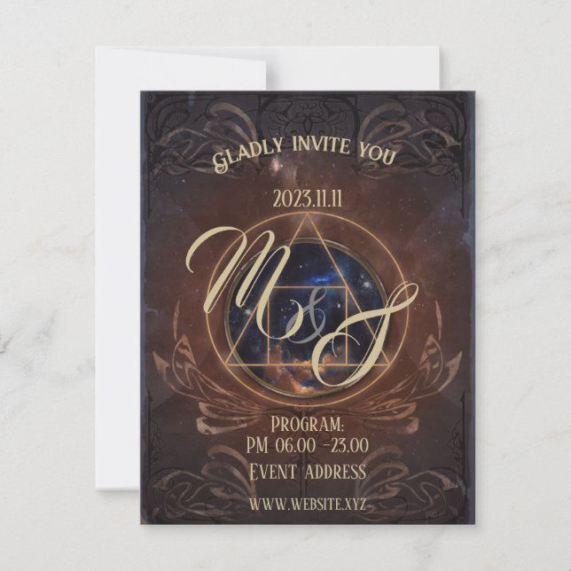 Mediaeval fantasy antique elegant book  invitation (Front)