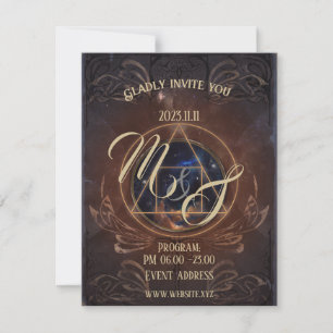 Mediaeval fantasy antique elegant book invitation