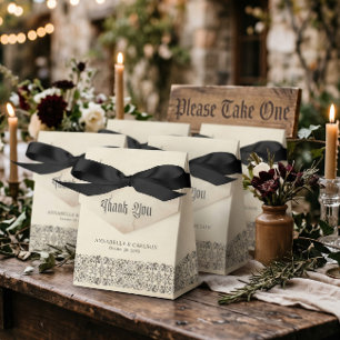 Mediaeval Fantasy Black Vintage Etching Wedding Favour Box
