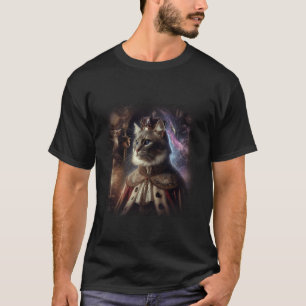 Mediaeval Fantasy Cat King Surrealism Cute Whimsy  T-Shirt
