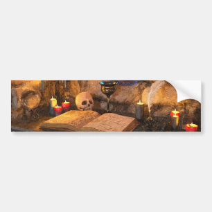 Mediaeval Fantasy Wizard's Study Bumper Sticker