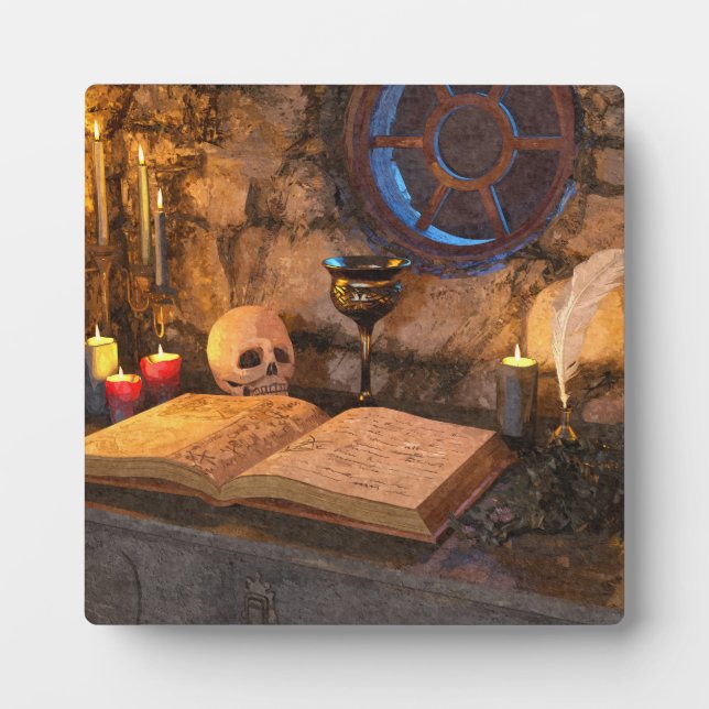 Mediaeval Fantasy Wizard's Study Plaque (Front)